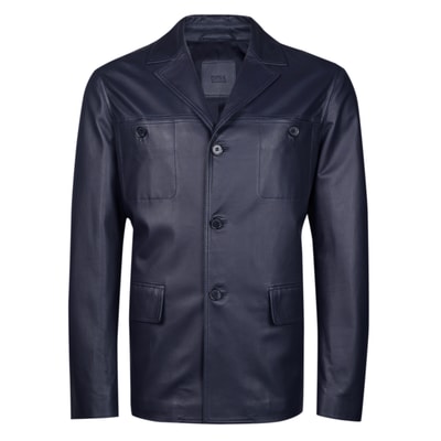 Ahanu Antrasit Erkek Deri Blazer Ceket