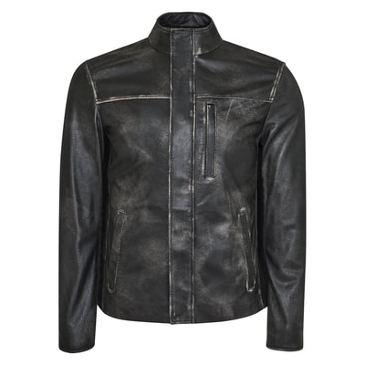 Aibel Siyah Erkek Deri Ceket