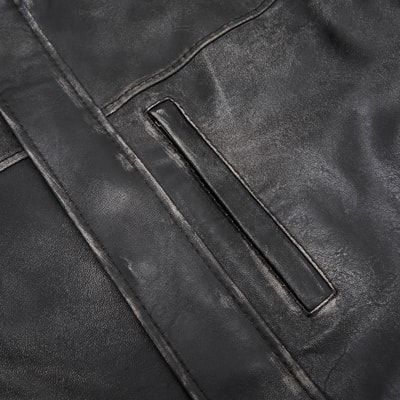 Aibel Siyah Erkek Deri Ceket