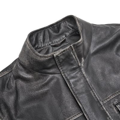 Aibel Siyah Erkek Deri Ceket