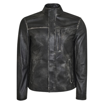 Aibel Siyah Erkek Deri Ceket