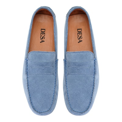 Akira Mavi Erkek Süet Deri Loafer