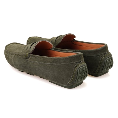 Akira Yeşil Erkek Süet Deri Loafer