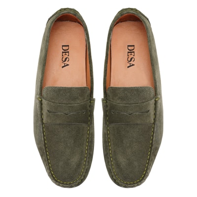 Akira Yeşil Erkek Süet Deri Loafer