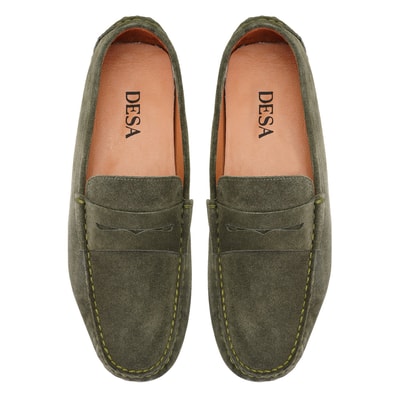 Akira Yeşil Erkek Süet Deri Loafer