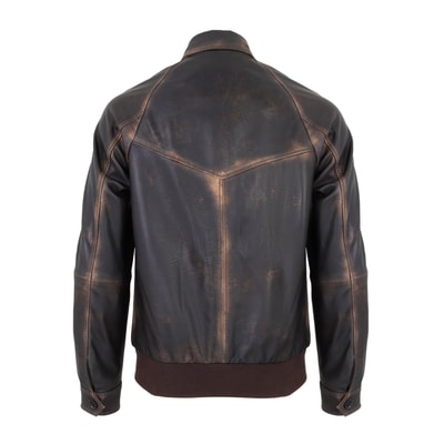 Akon Kahve Erkek Vintage Deri Mont