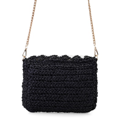 Alaina Siyah Kadın Hasır Omuz Çantası