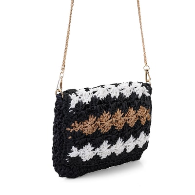 Alaina Siyah Kadın Hasır Omuz Çantası