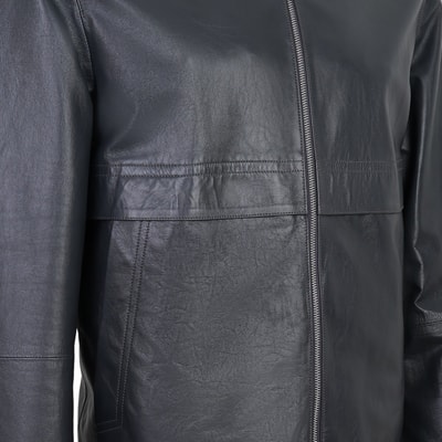 Alanzo Gri Erkek Çift Taraflı Bomber Deri Ceket