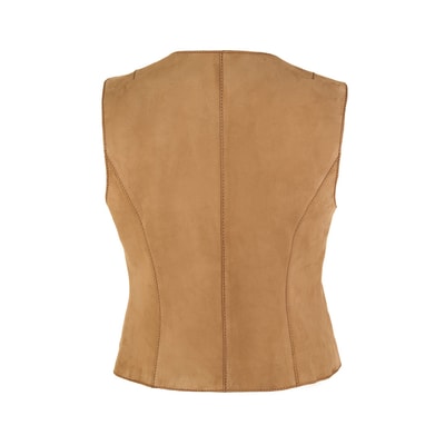 Alaqua Kahve Kadın Süet Deri Yelek