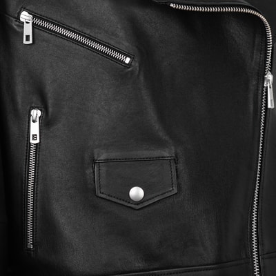 Albinia Siyah Kadın Deri Biker Ceket