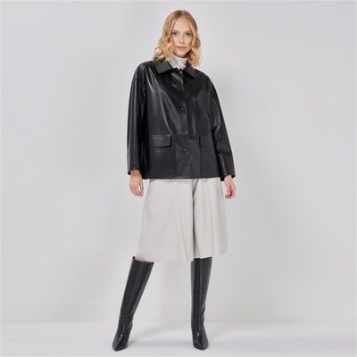 Aldene Kadın Deri Oversize Ceket