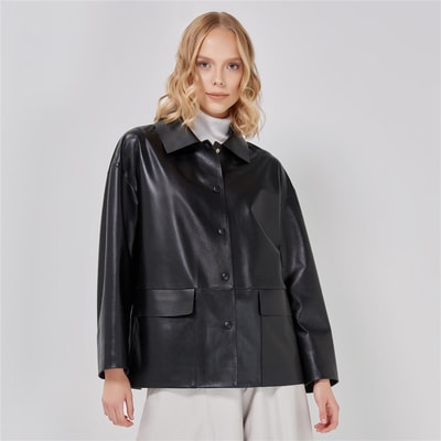 Aldene Kadın Deri Oversize Ceket