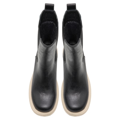 Alee Siyah Kadın Yandan Lastikli Deri Chelsea Bot