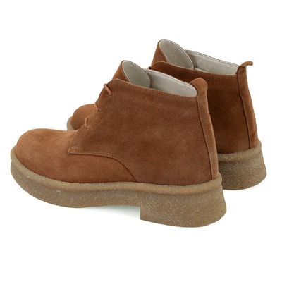 Alena Kahve Kadın Bağcıklı Süet Deri Bot