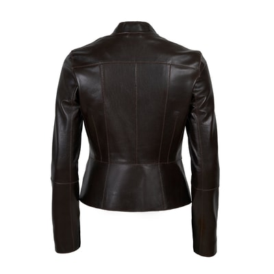 Alenna Kahve Kadın Deri Ceket