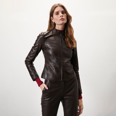 Alenna Kahve Kadın Deri Ceket