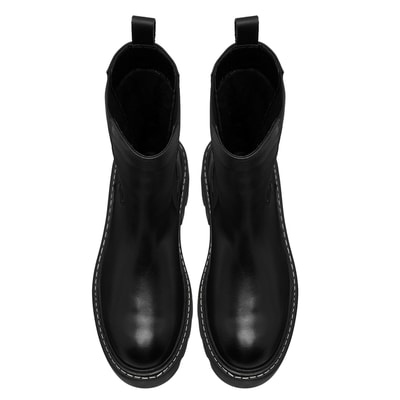 Aleta Siyah Kadın Yandan Lastikli Deri Chelsea Bot