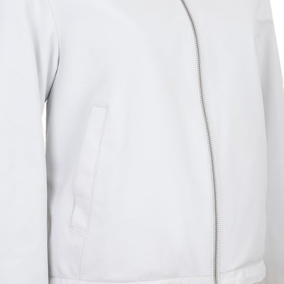 Alette Beyaz Kadın Çift Taraflı Bomber Deri Ceket