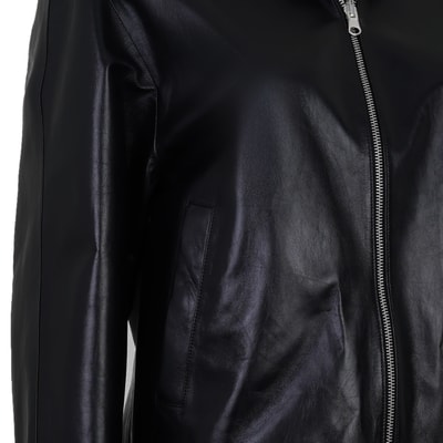 Alette Siyah Kadın Çift Taraflı Bomber Deri Ceket