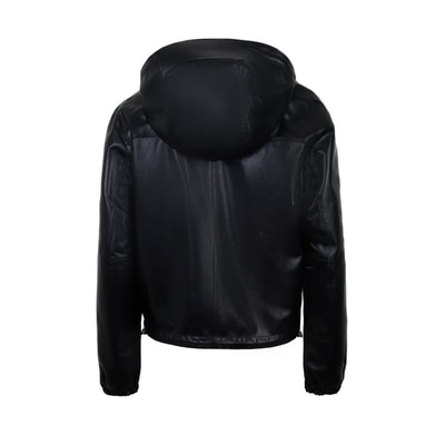 Alette Siyah Kadın Çift Taraflı Bomber Deri Ceket