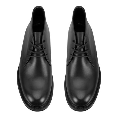 Aliah Siyah Erkek Deri Bağcıklı Bot