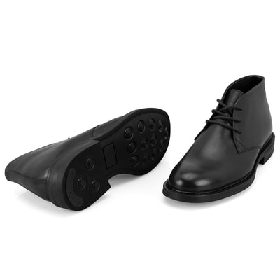 Aliah Siyah Erkek Deri Bağcıklı Bot