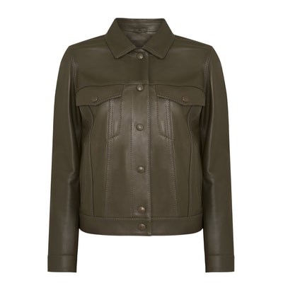 Alicia Haki Kadın Deri Kapüşonlu Ceket