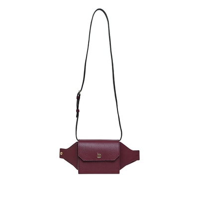 Aliz Bordo Kadın Deri Bel Çantası