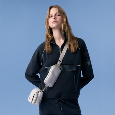 Altessa Siyah Kadın Deri Detaylı Sweatshirt