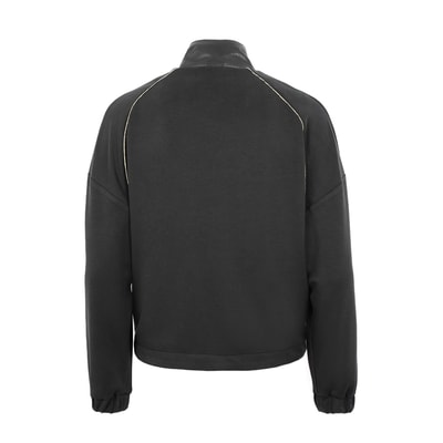 Altessa Siyah Kadın Deri Detaylı Sweatshirt