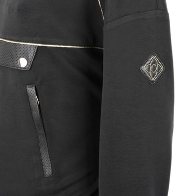 Altessa Siyah Kadın Deri Detaylı Sweatshirt