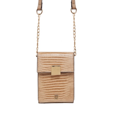 Altın Lewis Zincir Detaylı Kadın Omuz Çantası