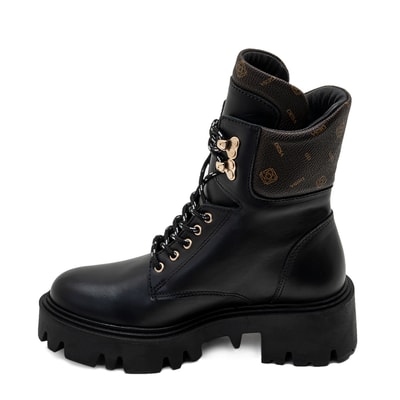 Alvar Siyah Kadın Monogram Deri Bot