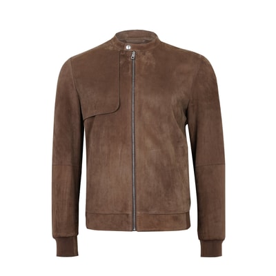 Ambrosi Kahve Erkek Bomber Süet Deri Ceket