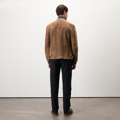 Ambrosi Kahve Erkek Bomber Süet Deri Ceket