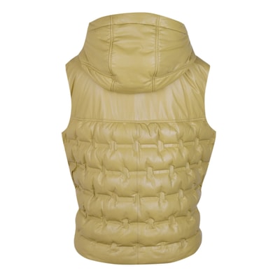 Anitra Kadın Kapüşonlu Puffer Deri Yelek