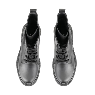 Anjer Siyah Kadın Lastikli Deri Chelsea Bot