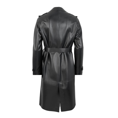 Annily Siyah Kadın Deri Trençkot