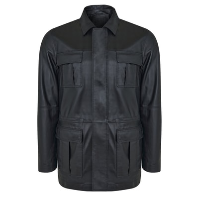 Anton Siyah Erkek Deri Kaban