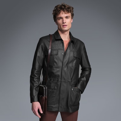 Anton Siyah Erkek Deri Kaban