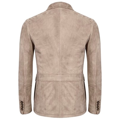 Antonin Bej Erkek Süet Safari Deri Ceket