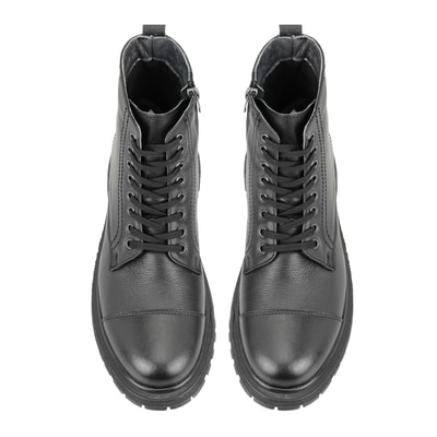 Antonio Siyah Erkek Fermuarlı Deri Bot