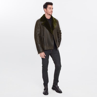 Ariance Yeşil Erkek Kürk Mont