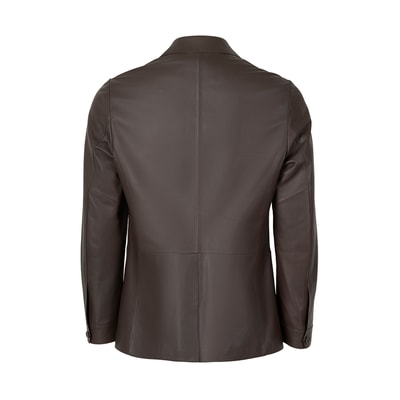 Auburn Kahverengi Erkek Deri Blazer Ceket