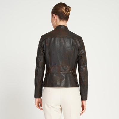 Audrey Kahve Kadın Deri Ceket