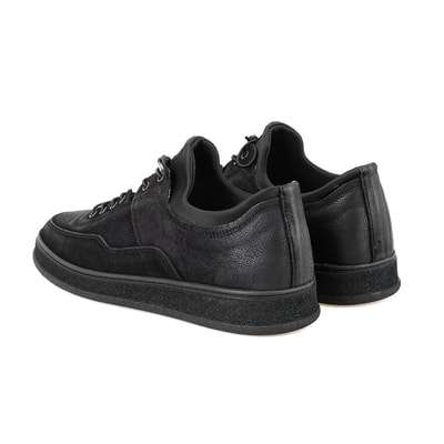 Auke Siyah Erkek Deri Spor Ayakkabı