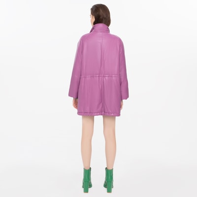 Ayiana Mor Kadın Deri Puffer Kaban