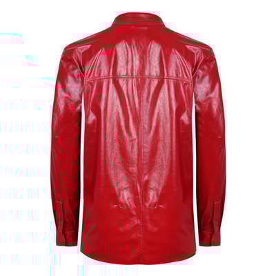 Ayzaria Kırmızı Kadın Rugan Deri Gömlek