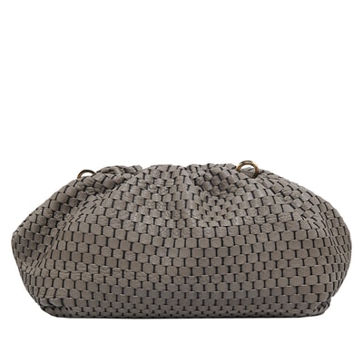 Azure Kadın Omuz Askılı Örgü Deri Clutch